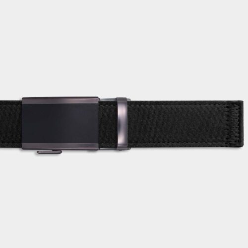 Einzelner Gürtel - Schwarzer Canvas / Schwarz-Metall